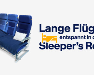 Lufthansa bietet Passagieren die Möglichkeit, eine „Sleeper’s Row“ zu buchen